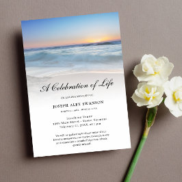 Beach Seaside Ocean Celebration of Life Funeral Kaart