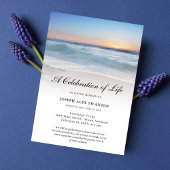 Beach Seaside Ocean Celebration of Life Funeral Kaart