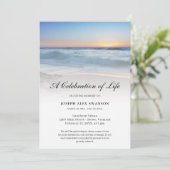 Beach Seaside Ocean Celebration of Life Funeral Kaart (Staand voorkant)