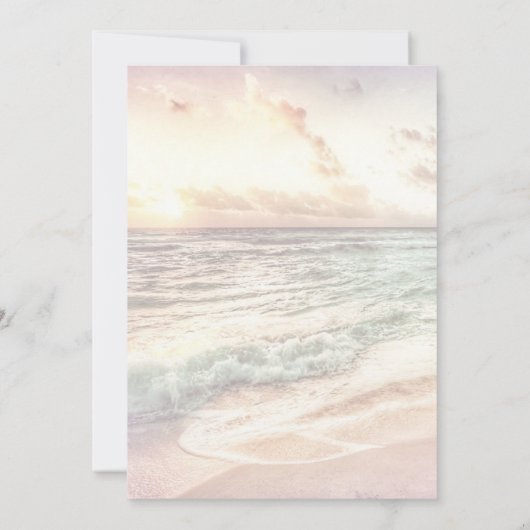 Beach Seaside/Ocean Sunset Wedding Invitation Kaart (Achterkant)