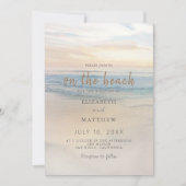 Beach Seaside Sunset bruiloft uitnodiging (Voorkant)