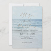 Beach Seaside Wedding Invitation Oceanside Wedding Kaart (Voorkant)