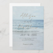 Beach Seaside Wedding Invitation Oceanside Wedding Kaart (Voorkant / Achterkant)