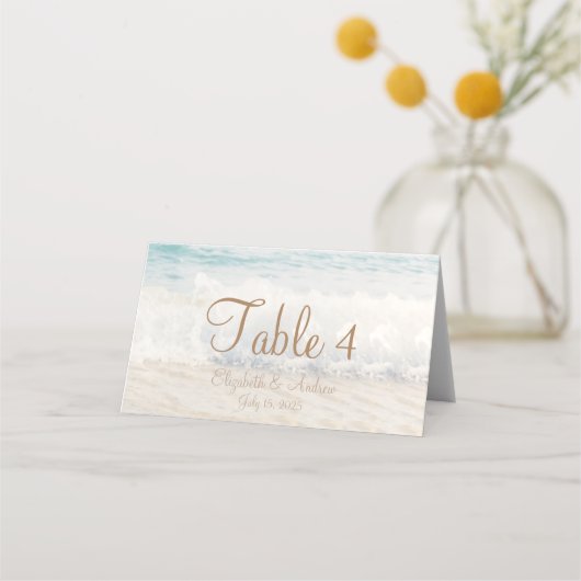 Beach Seaside Wedding Place Card Plaatskaartje (Voorkant)