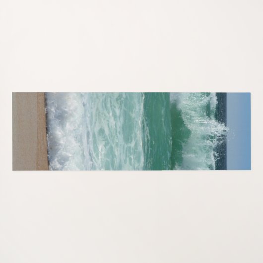 Beach Seaside Zee Waves Sand Trendy Sjabloon Yogamat (Achterkant (horizontaal))