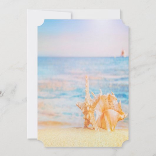 Beach,Seastar,Seashell Kaart (Achterkant)