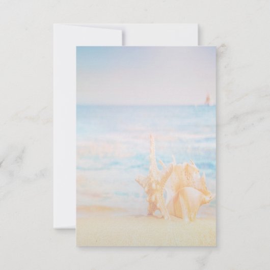 Beach,Seastar,Seashell repesal Dinner Kaart (Achterkant)