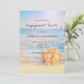 Beach,Seastar,Seashell-Verloving Kaart (Staand voorkant)