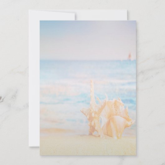 Beach,Seastar,Seashell-Verloving Kaart (Achterkant)