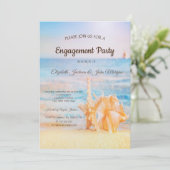 Beach,Seastar,Seashell-Verloving Kaart (Staand voorkant)