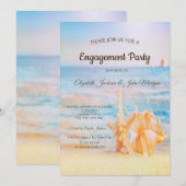 Beach,Seastar,Seashell-Verloving Kaart (Voorkant / Achterkant)