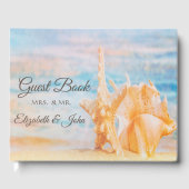 Beach,Seastar,Seashell Wedding Gastenboek (Voorkant)