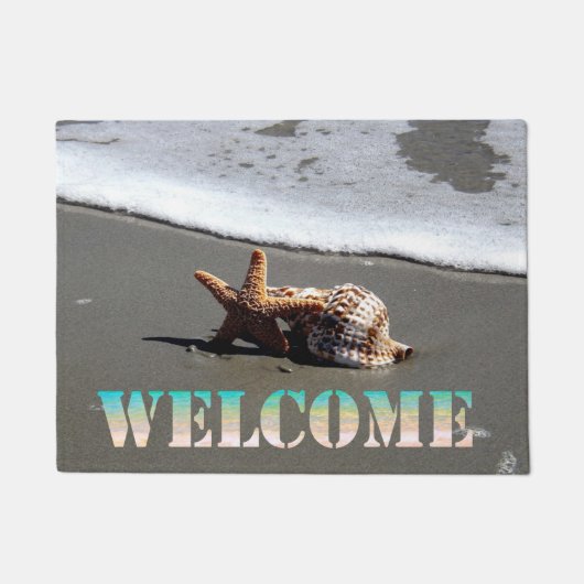Beach,Seastar,Seashell,Welkom Deurmat (Voorkant)
