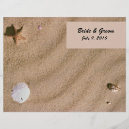 Beach Serenity Folded Wedding Programme