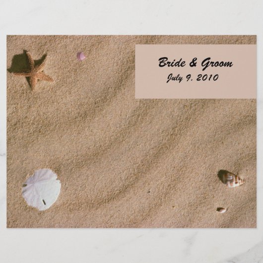 Beach Serenity Folded Wedding Programme (Voorkant)