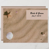 Beach Serenity Folded Wedding Programme (Voorkant / Achterkant)