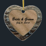 Beach Serenity Keepomwille Wedding Ornament<br><div class="desc">Oceaangolven op de zandkust. Voeg je trouwfoto toe.</div>