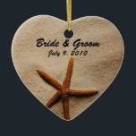 Beach Serenity Keepomwille Wedding Ornament<br><div class="desc">Sandy strand en een zee ster bruiloft. Voeg je trouwfoto toe.</div>