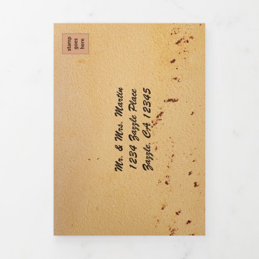 Beach Serenity met Photo All-in-One Weddenschap Drieluik Uitnodiging (Cover)