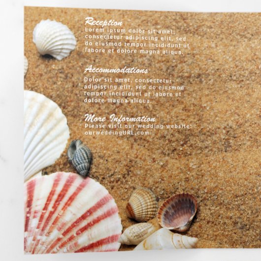 Beach Serenity met Photo All-in-One Weddenschap Drieluik Uitnodiging (Binnenzijde eerst)