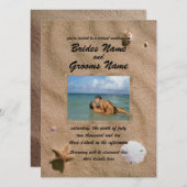 Beach Serenity met Photo Virtual Wedding Kaart (Voorkant / Achterkant)