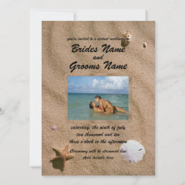 Beach Serenity met Photo Virtual Wedding Kaart