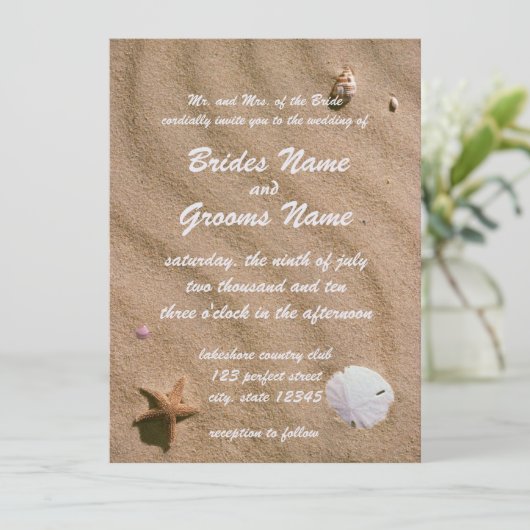 Beach Serenity Wedding Kaart (Staand voorkant)