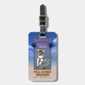 Beach Service Dog Photo-id Bagagelabel (Voorkant verticaal)