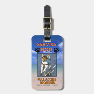 Beach Service Dog Photo-id Bagagelabel
