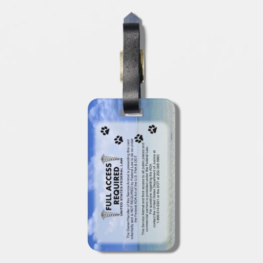 Beach Service Dog Photo-id Bagagelabel (Achterkant verticaal)