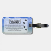 Beach Service Dog Photo-id Bagagelabel (Achterkant horizontaal)