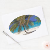 Beach Seven Mile Grand Cayman Ovale Sticker (Envelop)