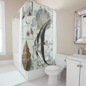 Beach Shabby Map Douchegordijn (In situ)