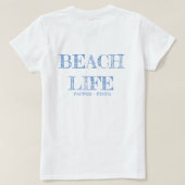 Beach Shack Life 1; Tshirt; Blauw T-shirt (Design achterkant)