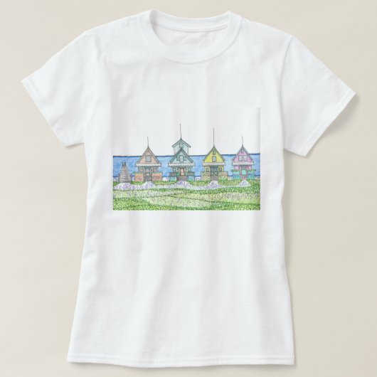 Beach Shack Life 1; Tshirt; Blauw T-shirt (Design voorkant)