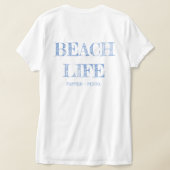 Beach Shack Life 1; Tshirt; Vneck; Blauw T-shirt (Laag Achter)