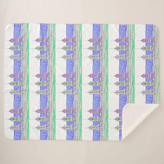 Beach Shack Sherpa Blanket Deken (Voorkant (horizontaal))