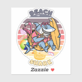 Beach Shark Adventures Sticker