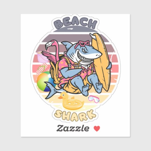 Beach Shark Adventures Sticker (Vel)