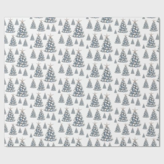 Beach Shell Christmas Tree Pattern Cadeaupapier (Vlak)