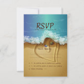 Beach Shell Couple RSVP Weddenskaart (Voorkant)