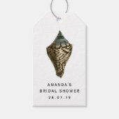  Beach Shell en Damask Cadeaulabel (Voorkant)