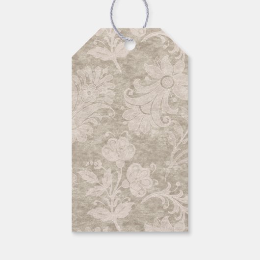  Beach Shell en Damask Cadeaulabel (Achterkant)