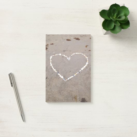 Beach Shell Heart Post-it® Notes (Kantoor)
