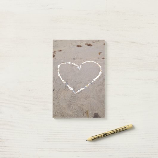 Beach Shell Heart Post-it® Notes (Op bureau)
