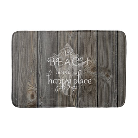 Beach Shell  Wood Bath Rug Badmat (Voorkant)