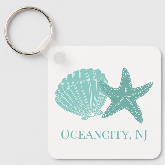 Beach Shells Custom Airbnb Vacation Rental Sleutelhanger (Voorkant)