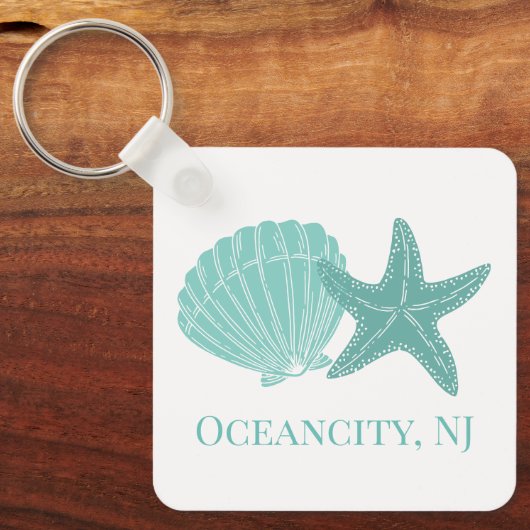 Beach Shells Custom Airbnb Vacation Rental Sleutelhanger (Voorkant)