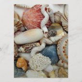Beach Shells Ecru Wedding Menu Sjabloon (Achterkant)