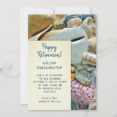 Beach Shells Happy Retirement Party Invitation Kaart (Voorkant)